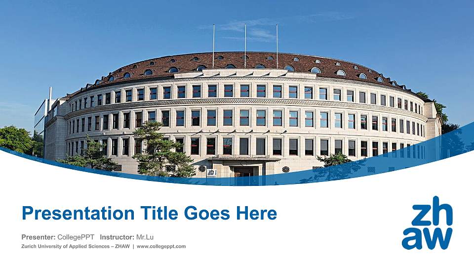 Zurich University of Applied Sciences – ZHAW Course/Courseware Creation PPT Template16:9 ratio PPT effect preview image