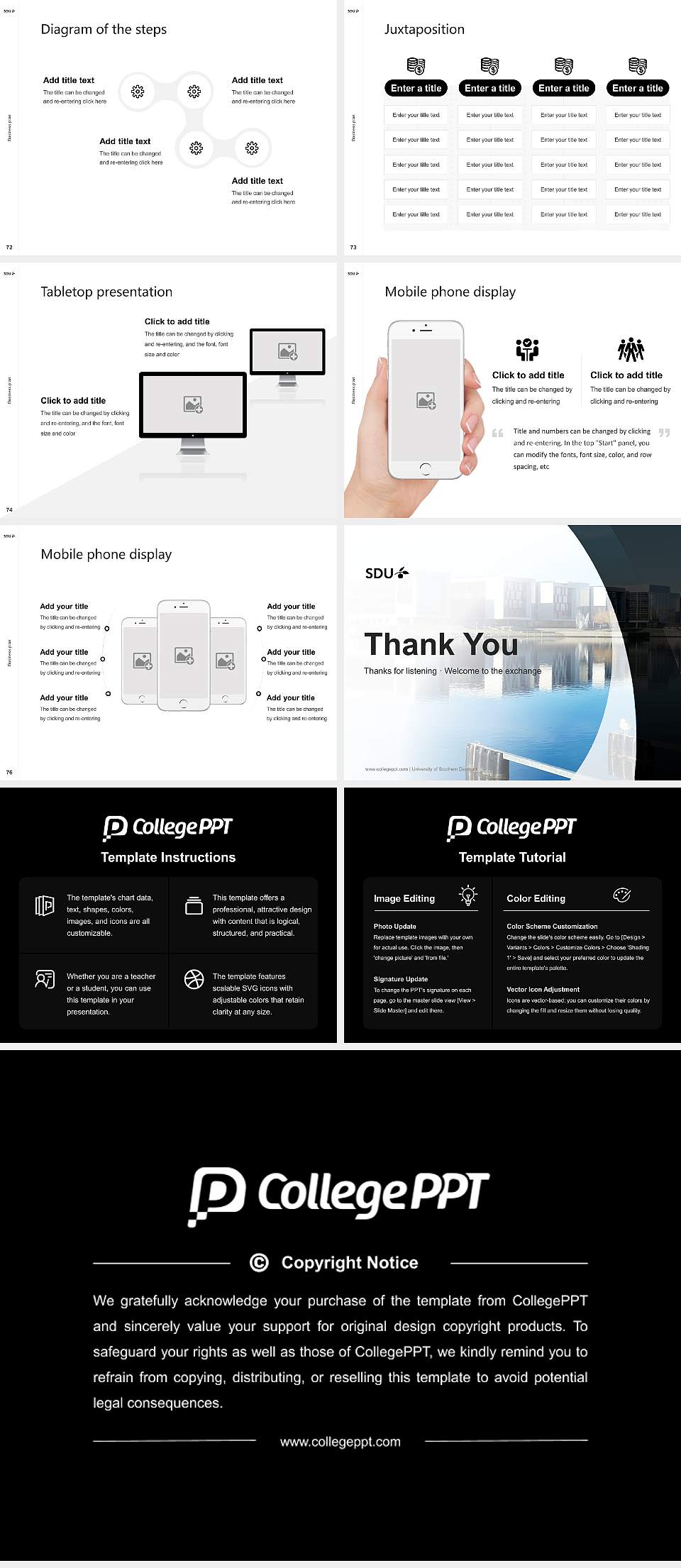 University of Southern Denmark Competition/Entrepreneurship Contest PPT Template4:3 ratio PPT effect preview image9