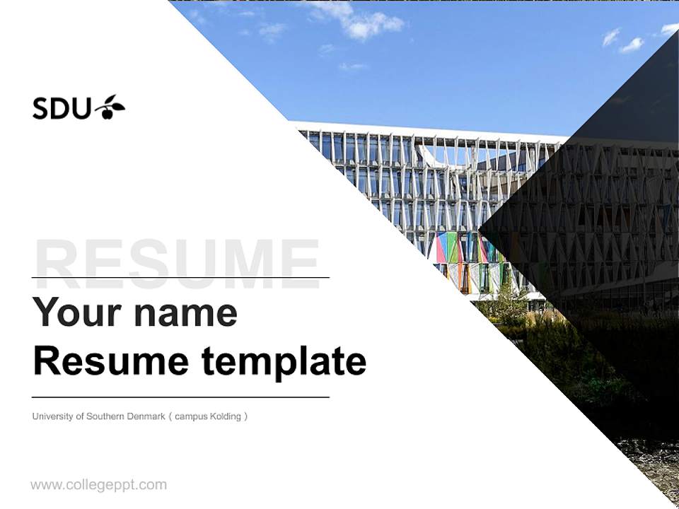 University of Southern Denmark（campus Kolding） Resume PPT Template4:3 ratio PPT effect preview image5