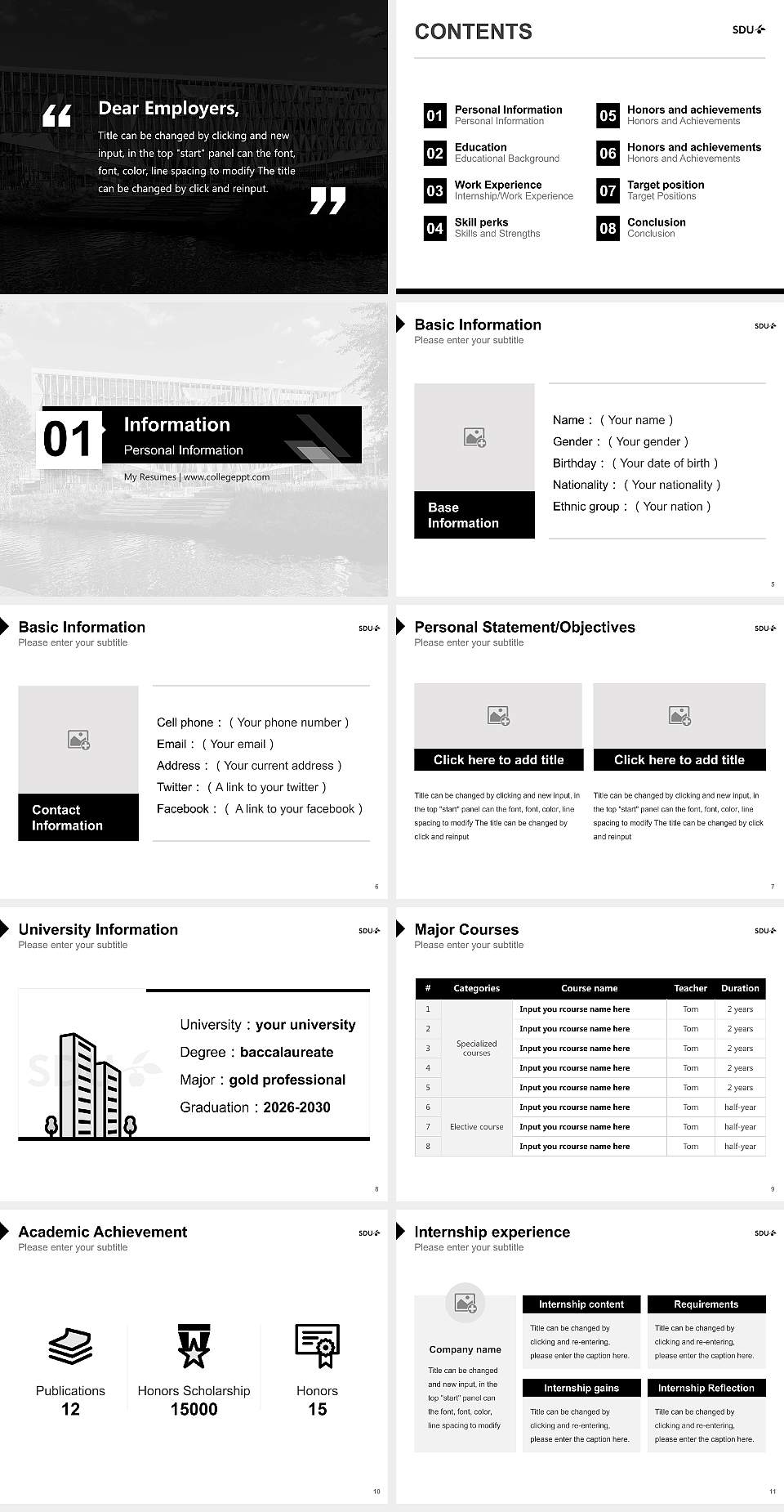 University of Southern Denmark（campus Kolding） Resume PPT Template4:3 ratio PPT effect preview image2