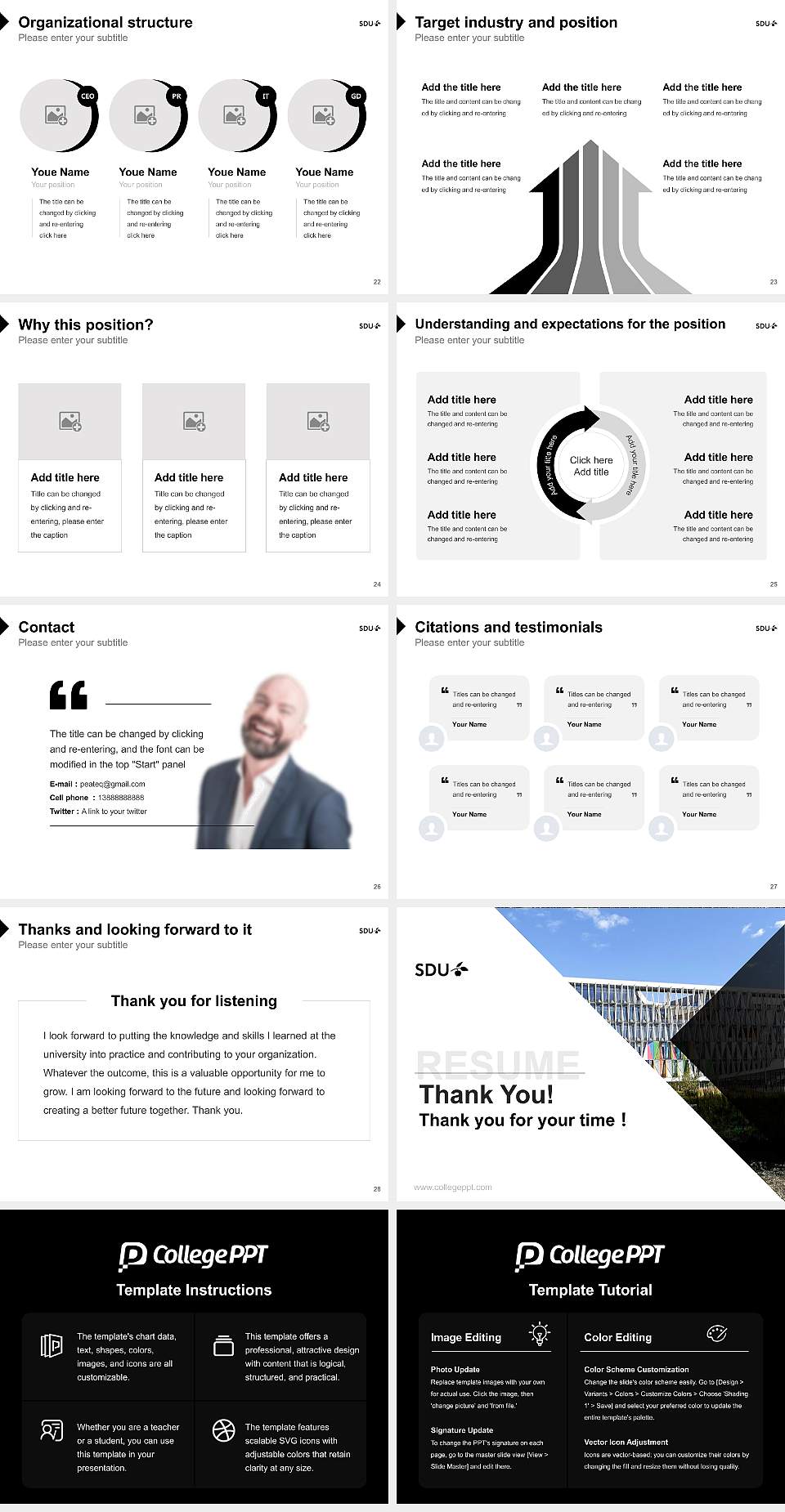 University of Southern Denmark（campus Kolding） Resume PPT Template4:3 ratio PPT effect preview image4