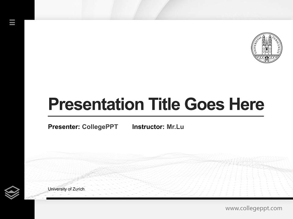 University of Zurich Thesis Proposal/Graduation Defense PPT Template4:3 ratio PPT effect preview image5