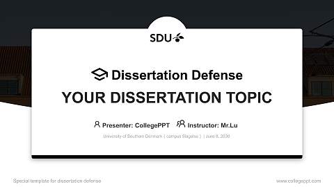 University of Southern Denmark（campus Slagelse） Graduation Thesis Defense PPT Template