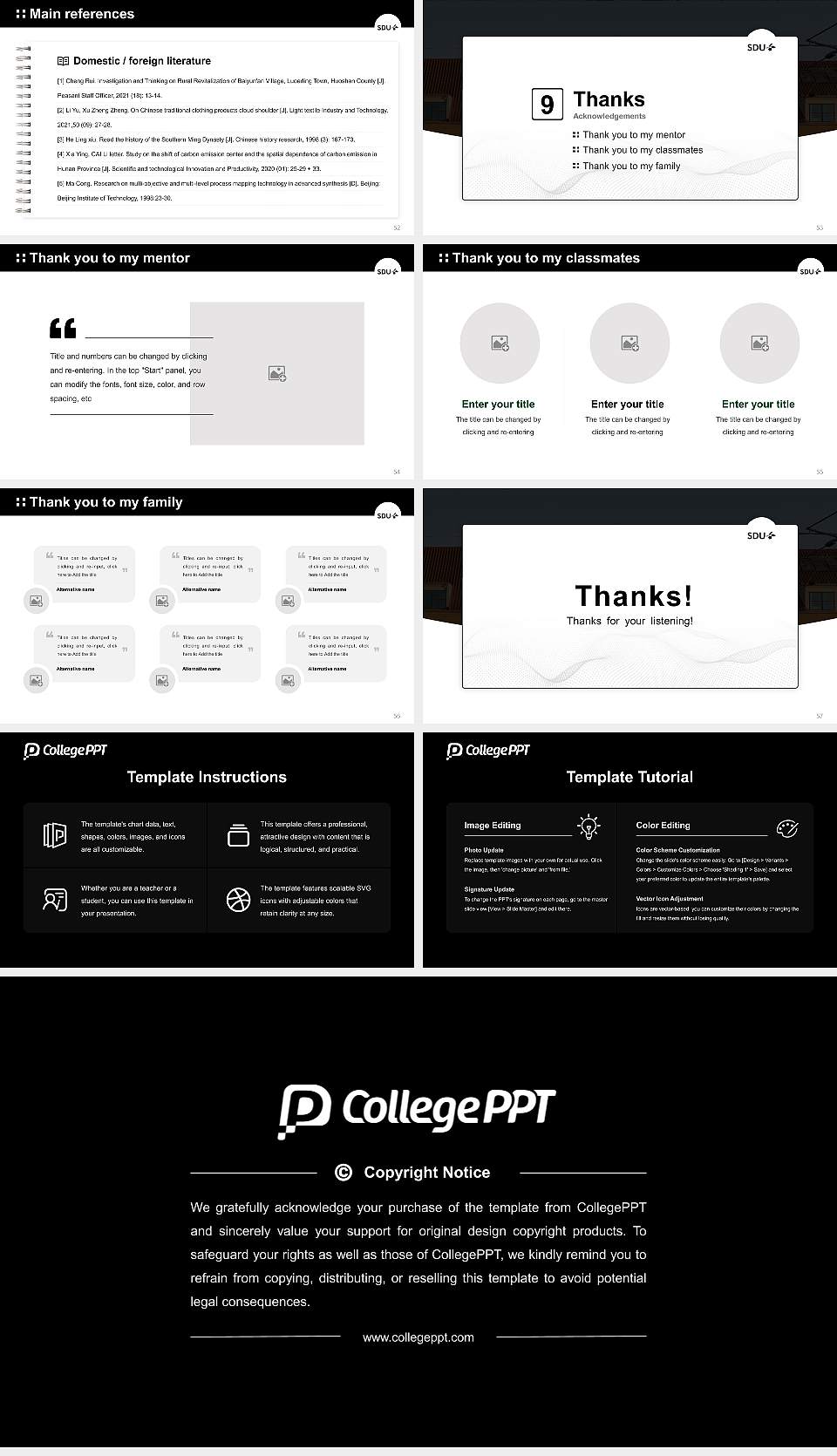 University of Southern Denmark（campus Slagelse） Graduation Thesis Defense PPT Template16:9 ratio PPT effect preview image7
