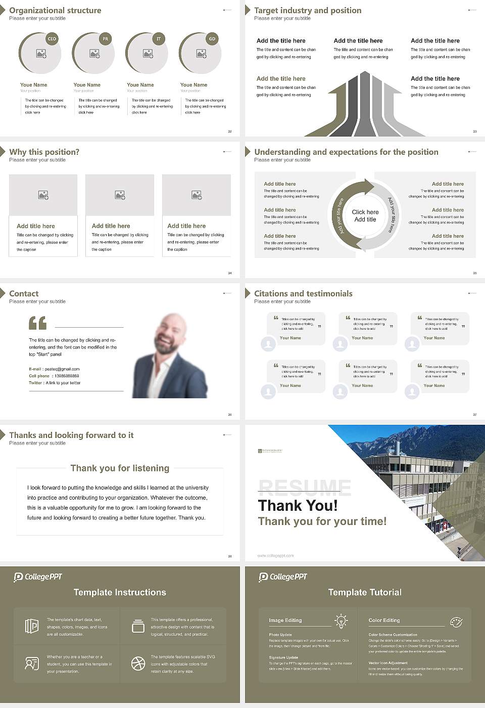 University of Applied Sciences of the Grisons Resume PPT Template16:9 ratio PPT effect preview image4