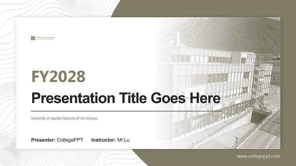 University of Applied Sciences of the Grisons Academic Presentation/Research Findings Report PPT Template16:9 ratio PPT effect preview image