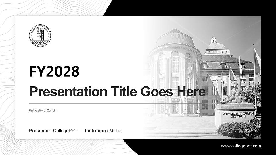 University of Zurich Academic Presentation/Research Findings Report PPT Template16:9 ratio PPT effect preview image