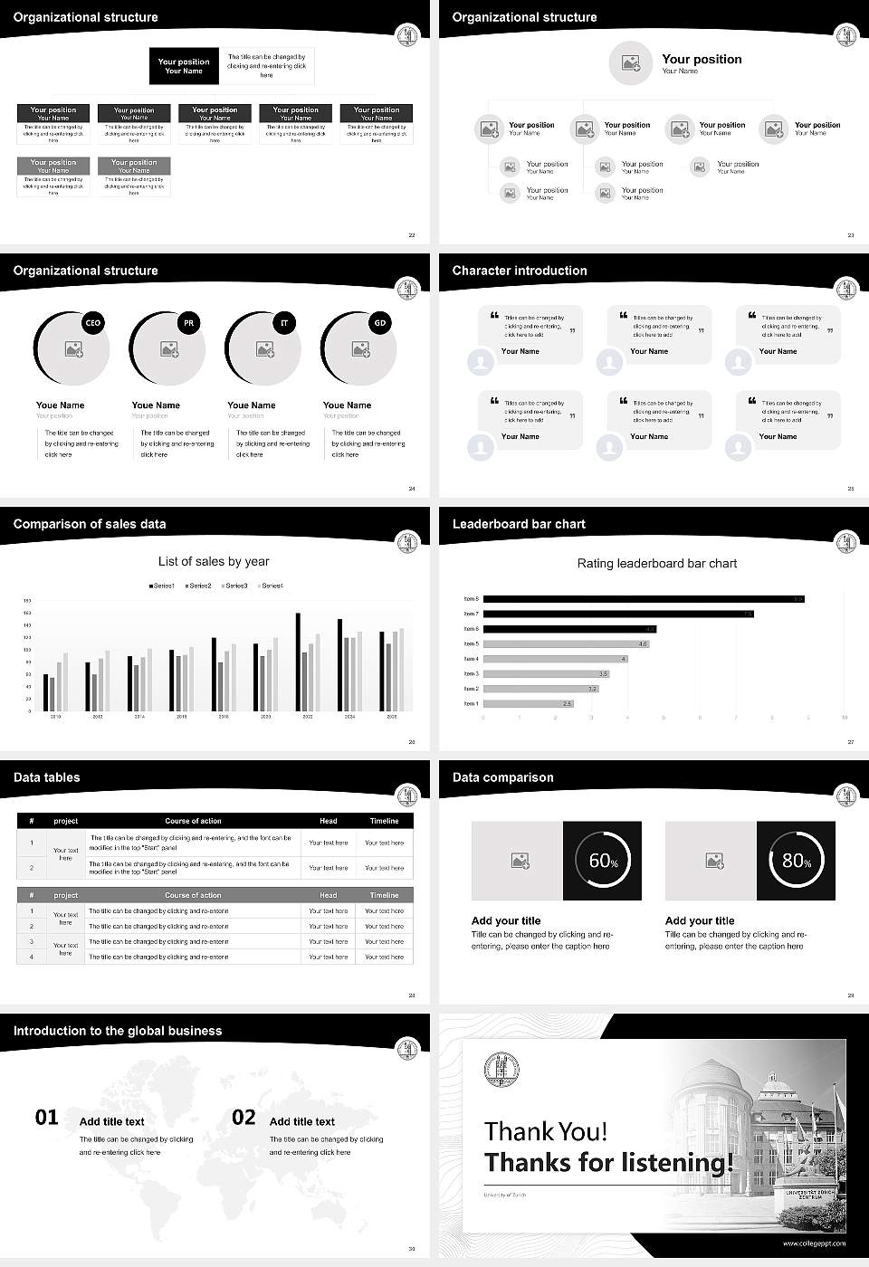University of Zurich Academic Presentation/Research Findings Report PPT Template16:9 ratio PPT effect preview image4