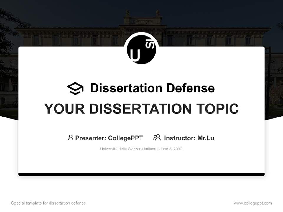 Università della Svizzera italiana Graduation Thesis Defense PPT Template4:3 ratio PPT effect preview image7