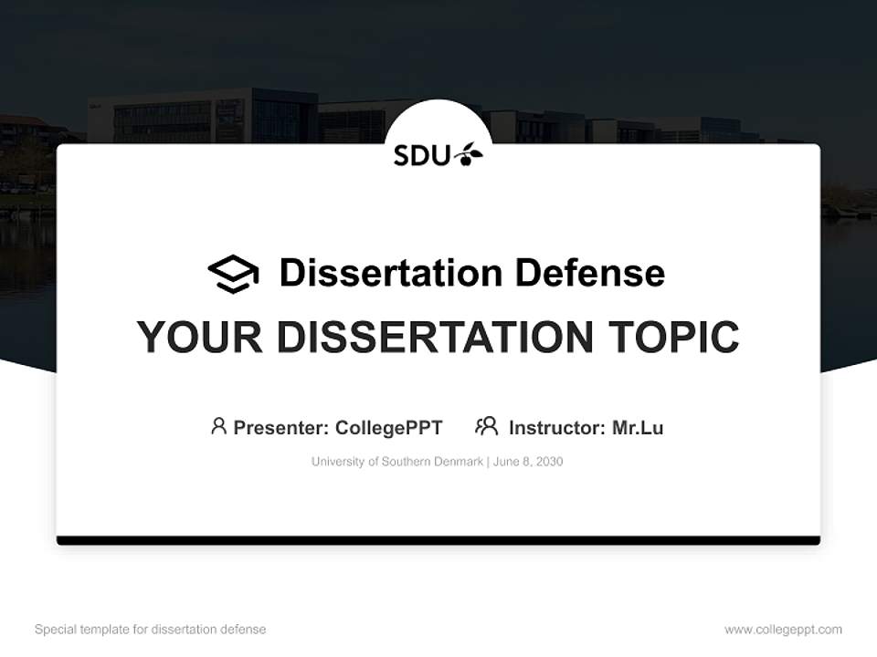 University of Southern Denmark Graduation Thesis Defense PPT Template4:3 ratio PPT effect preview image7