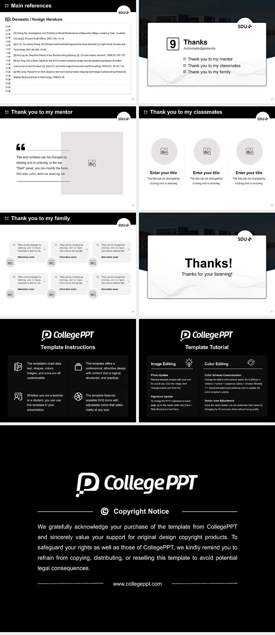University of Southern Denmark Graduation Thesis Defense PPT Template4:3 ratio PPT effect preview image7