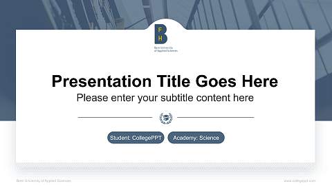 Bern University of Applied Sciences National Scholarship Defense PPT Template
