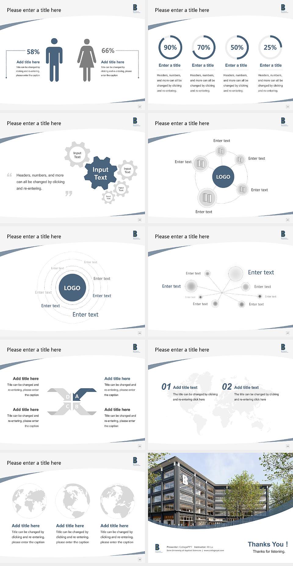 Bern University of Applied Sciences Course/Courseware Creation PPT Template4:3 ratio PPT effect preview image4