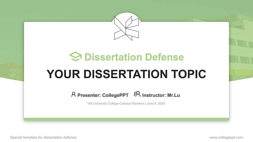 VIA University College-Campus Randers Graduation Thesis Defense PPT Template16:9 ratio PPT effect preview image