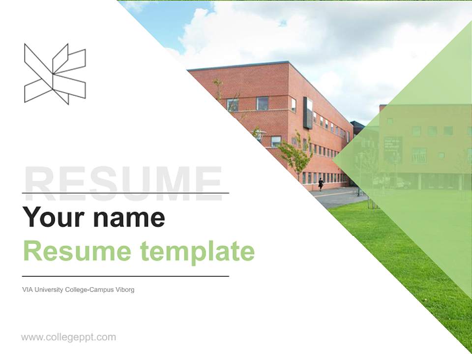 VIA University College-Campus Viborg Resume PPT Template4:3 ratio PPT effect preview image5
