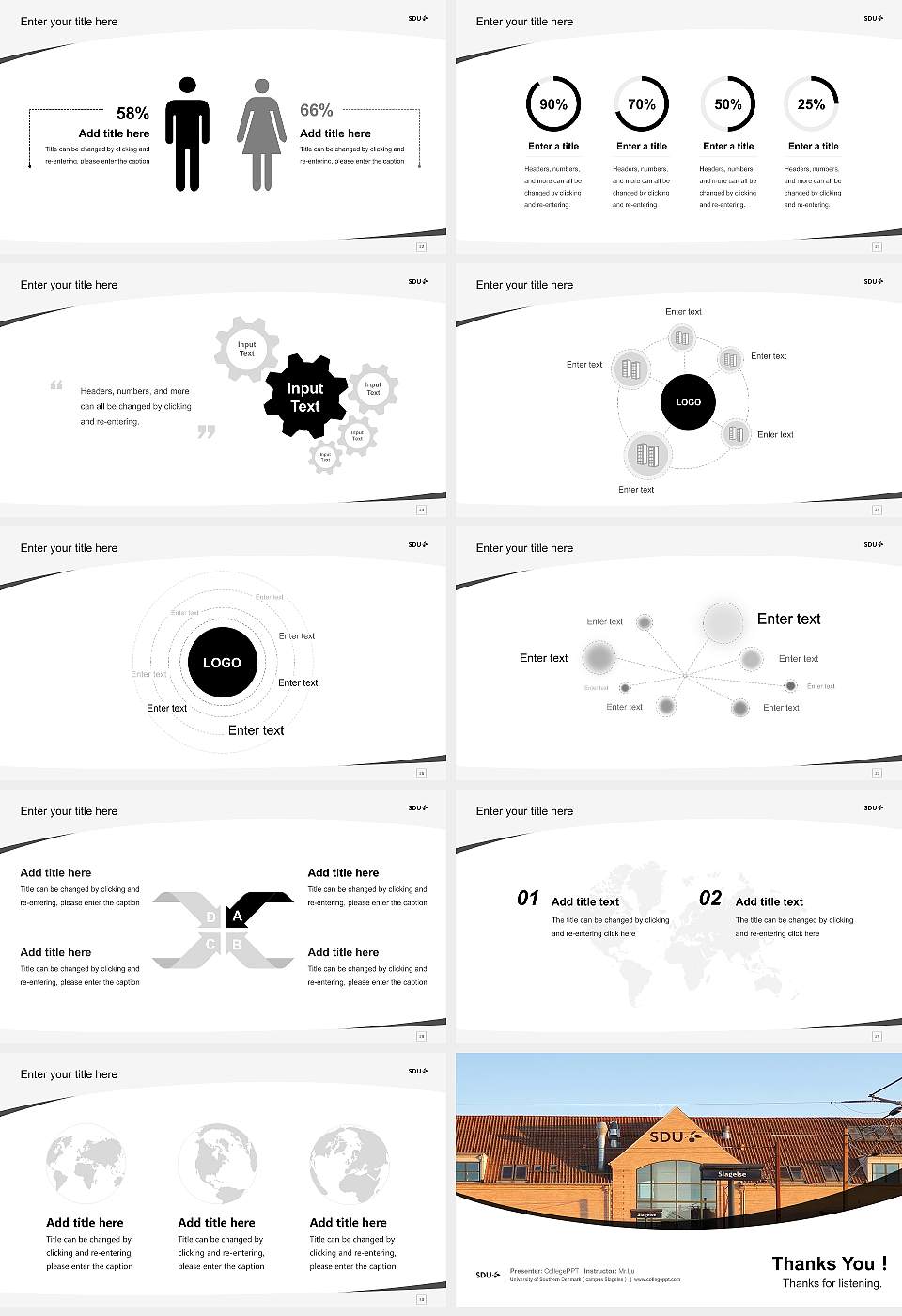 University of Southern Denmark（campus Slagelse） Course/Courseware Creation PPT Template16:9 ratio PPT effect preview image4