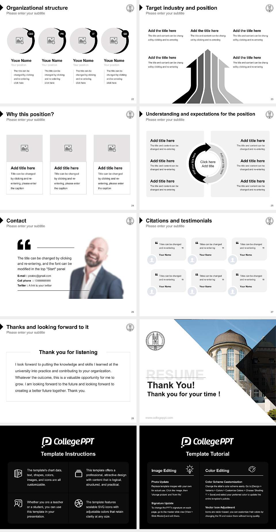 University of Zurich Resume PPT Template4:3 ratio PPT effect preview image4