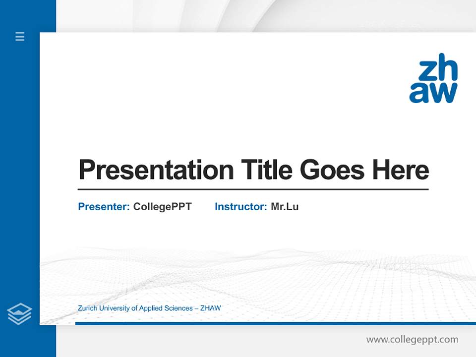 Zurich University of Applied Sciences – ZHAW Thesis Proposal/Graduation Defense PPT Template4:3 ratio PPT effect preview image5