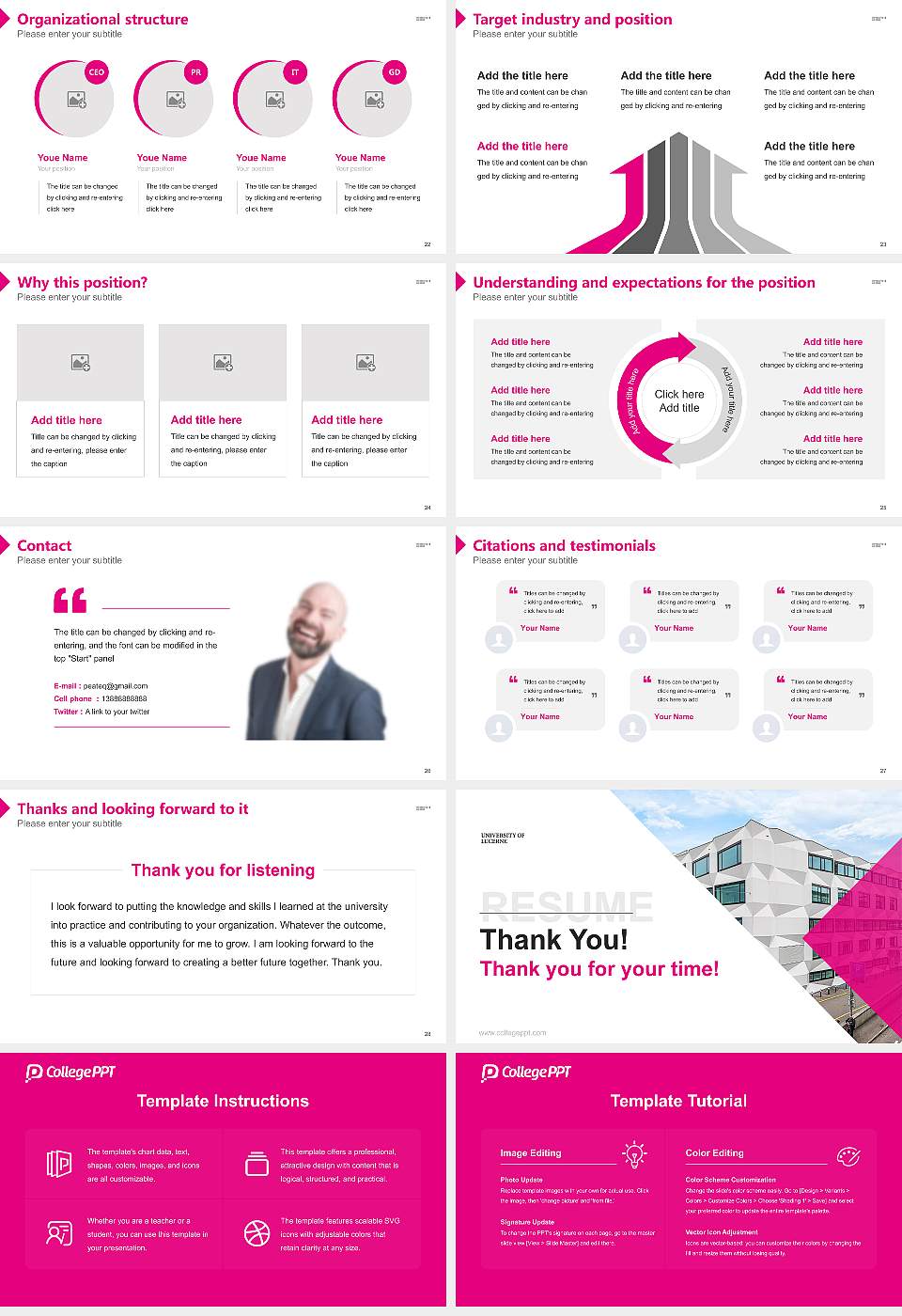University of Lucerne Resume PPT Template16:9 ratio PPT effect preview image4