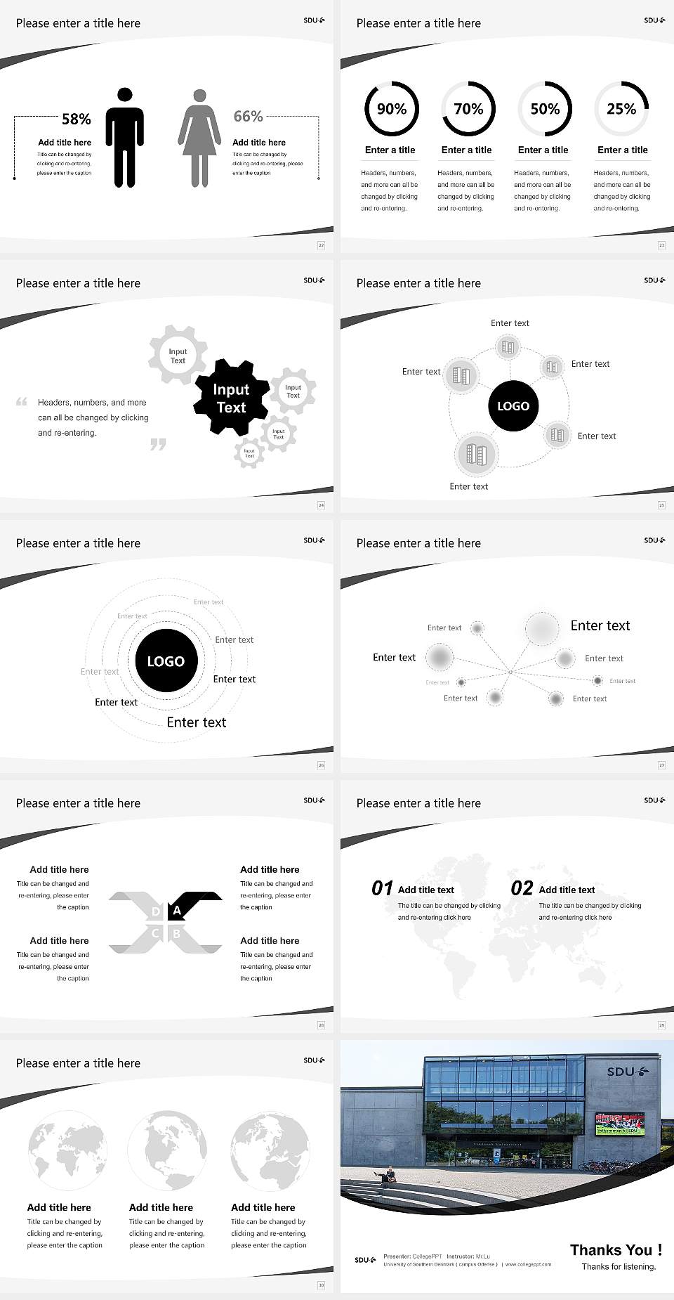 University of Southern Denmark（campus Odense） Course/Courseware Creation PPT Template4:3 ratio PPT effect preview image4
