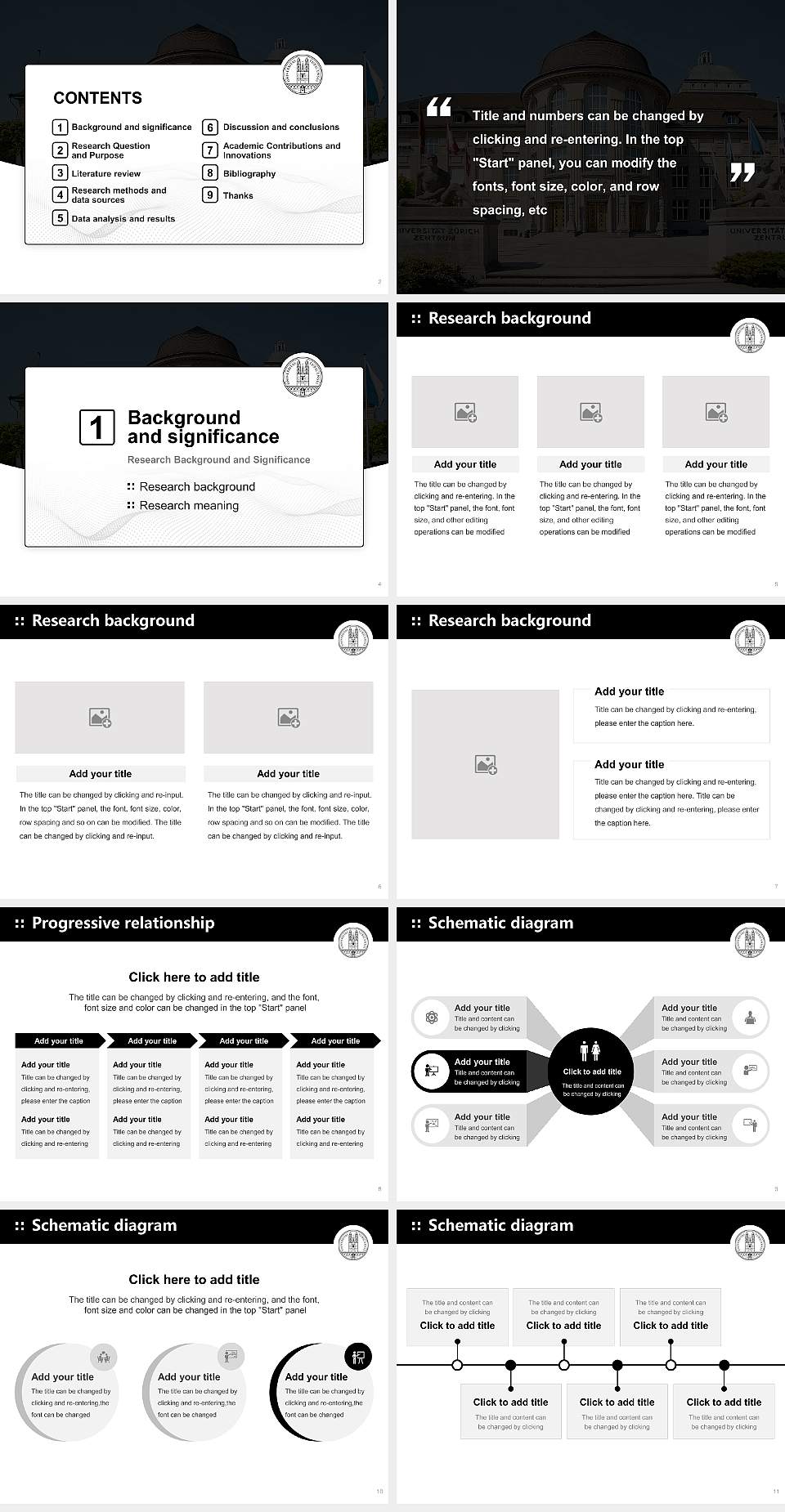 University of Zurich Graduation Thesis Defense PPT Template4:3 ratio PPT effect preview image2