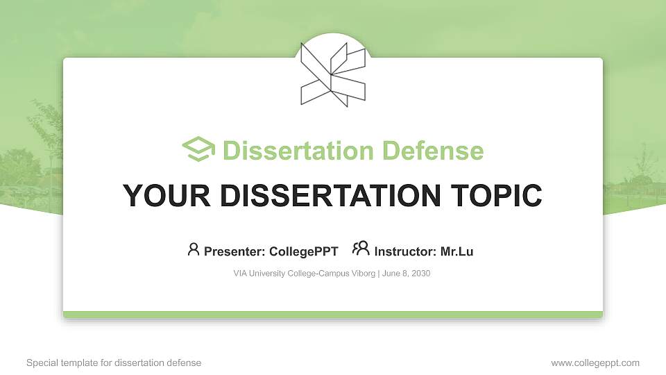 VIA University College-Campus Viborg Graduation Thesis Defense PPT Template16:9 ratio PPT effect preview image1