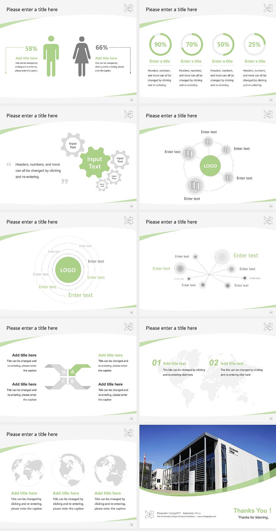 VIA University College-Campus Holstebro Course/Courseware Creation PPT Template4:3 ratio PPT effect preview image4