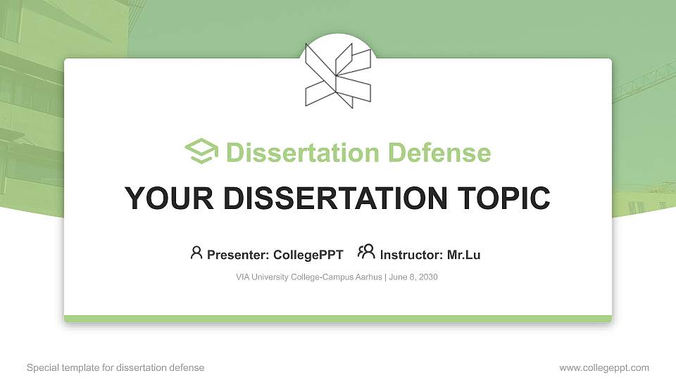 VIA University College-Campus Aarhus Graduation Thesis Defense PPT Template16:9 ratio PPT effect preview image