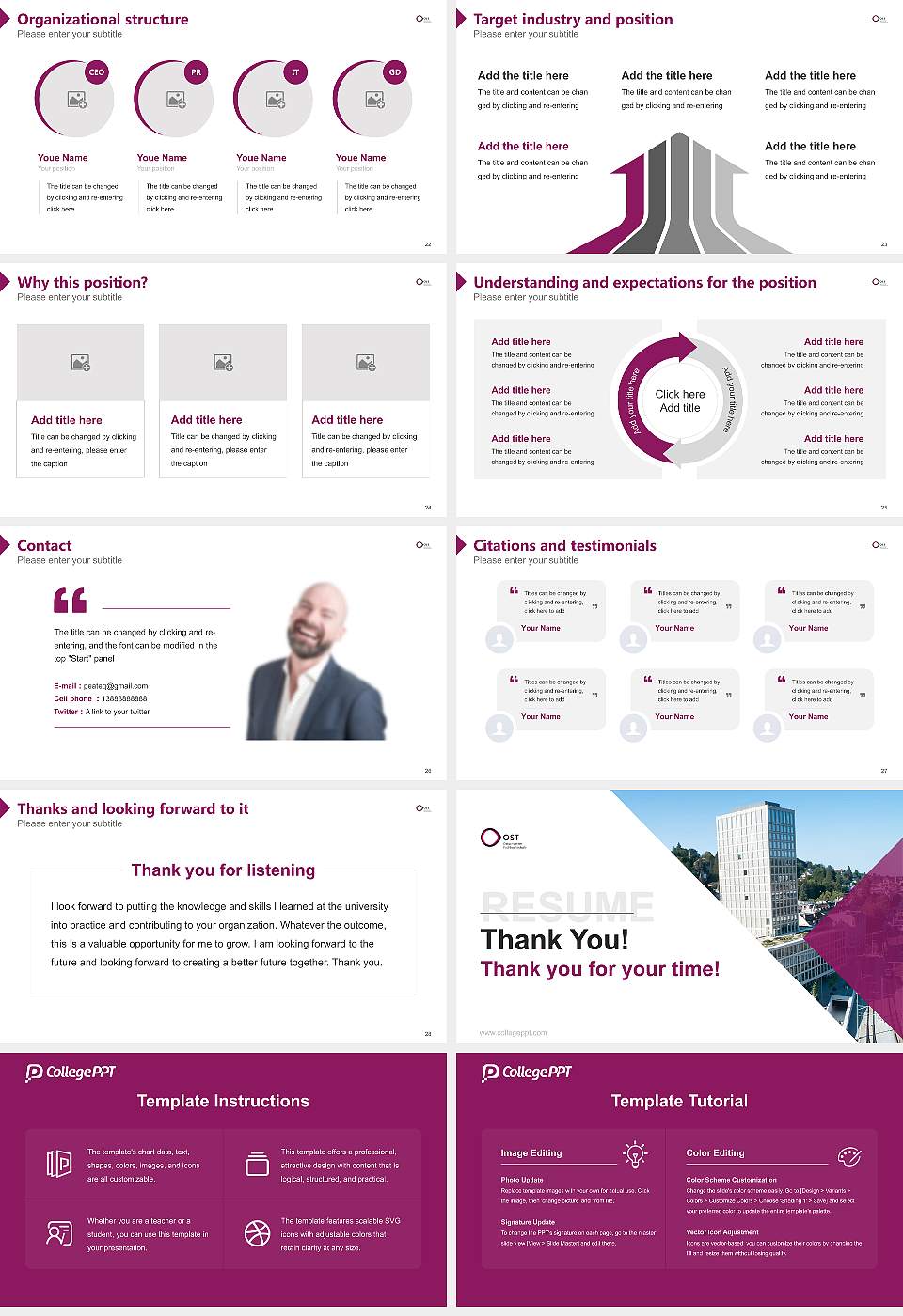 Eastern Switzerland University of Applied Sciences Resume PPT Template16:9 ratio PPT effect preview image4