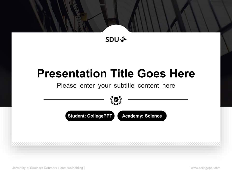 University of Southern Denmark（campus Kolding） National Scholarship Defense PPT Template4:3 ratio PPT effect preview image4
