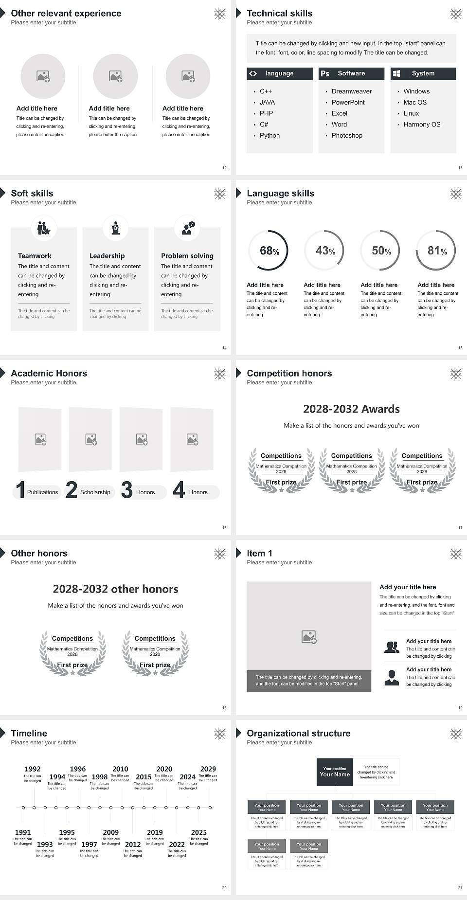 University of Basel Resume PPT Template4:3 ratio PPT effect preview image3