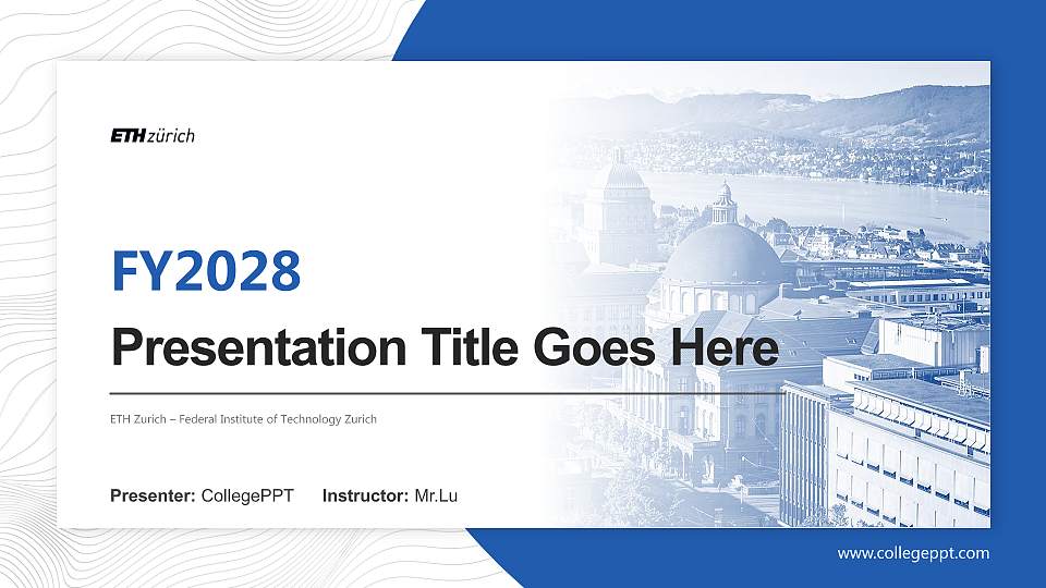 ETH Zurich – Federal Institute of Technology Zurich Academic Presentation/Research Findings Report PPT Template16:9 ratio PPT effect preview image