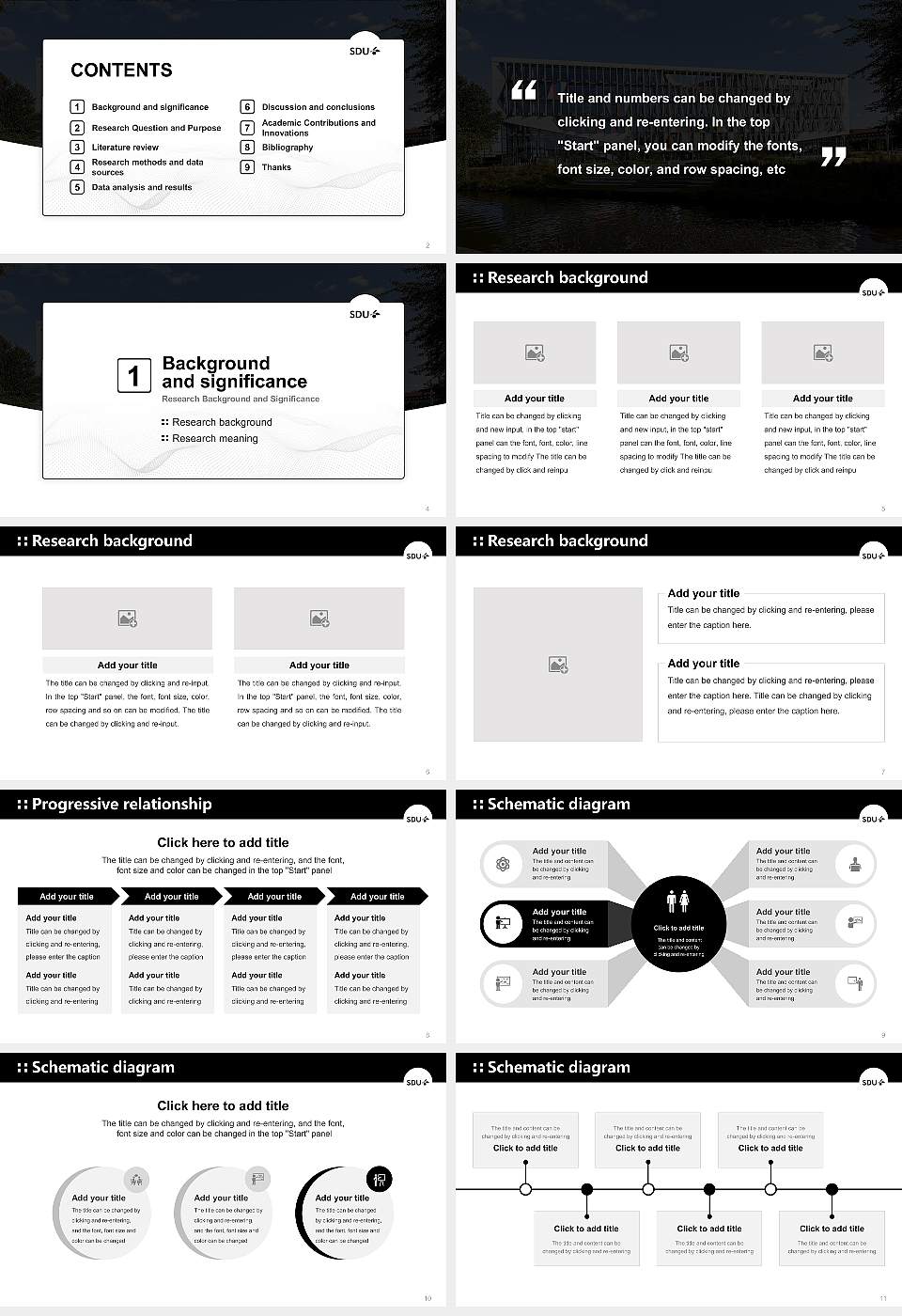 University of Southern Denmark（campus Kolding） Graduation Thesis Defense PPT Template16:9 ratio PPT effect preview image2