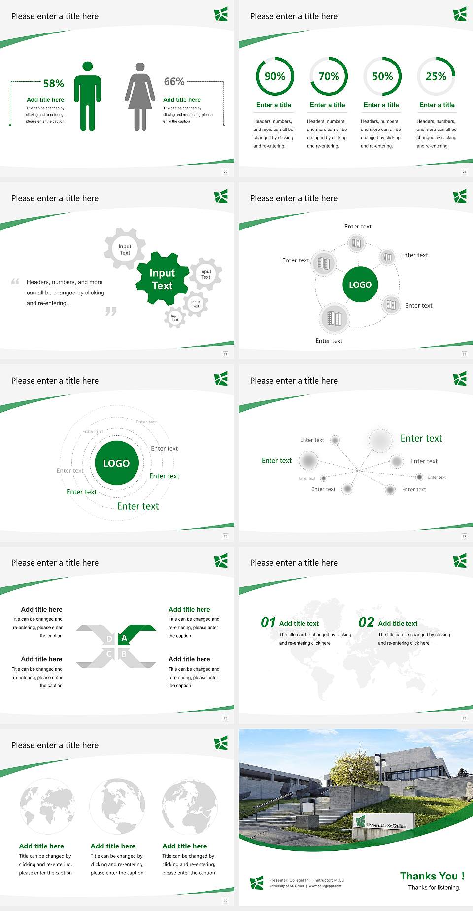 University of St. Gallen Course/Courseware Creation PPT Template4:3 ratio PPT effect preview image4