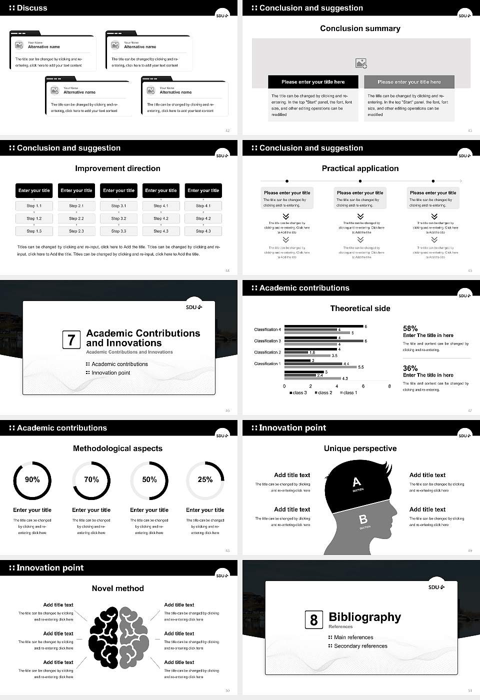 University of Southern Denmark Graduation Thesis Defense PPT Template16:9 ratio PPT effect preview image6