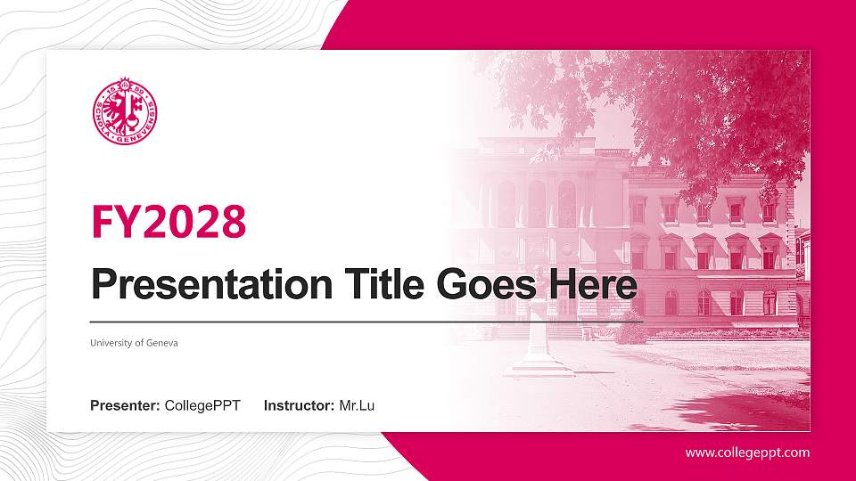 University of Geneva Academic Presentation/Research Findings Report PPT Template16:9 ratio PPT effect preview image