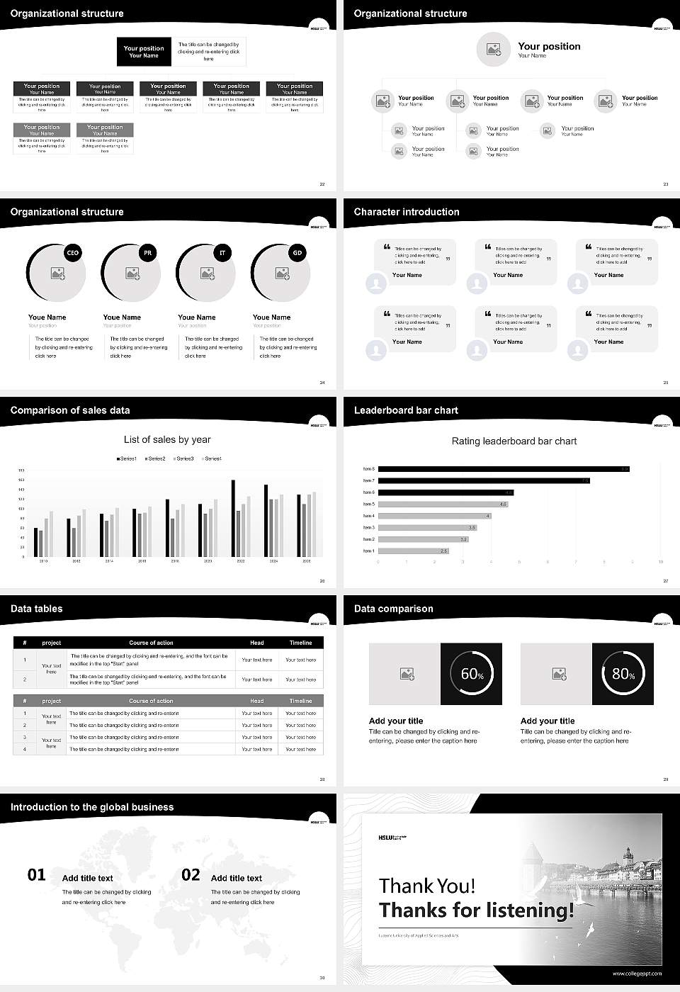 Lucerne University of Applied Sciences and Arts Academic Presentation/Research Findings Report PPT Template16:9 ratio PPT effect preview image4