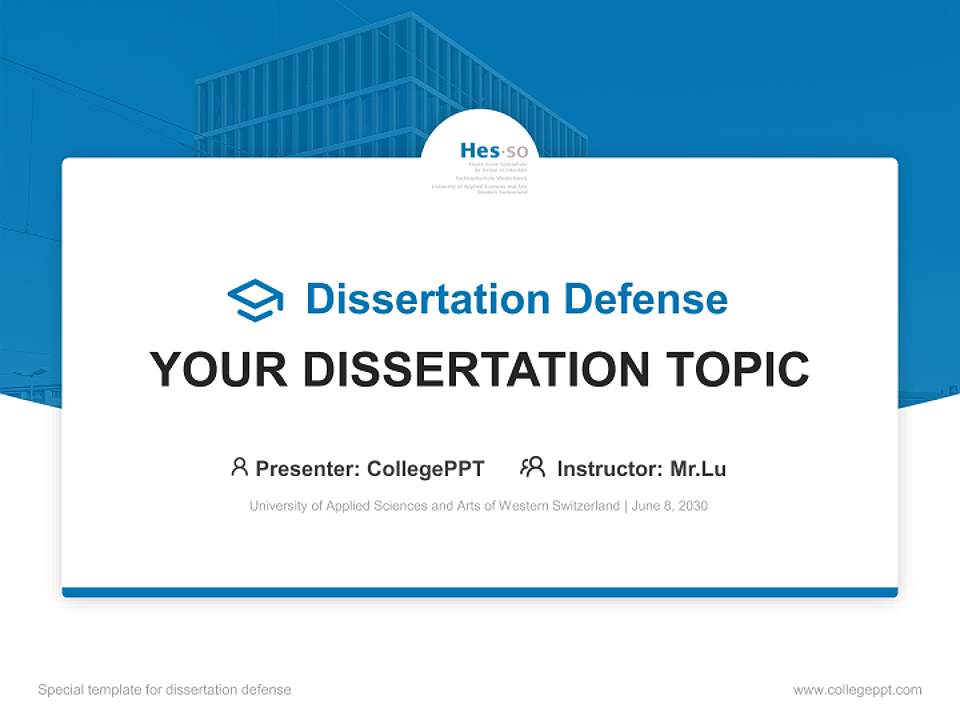 University of Applied Sciences and Arts of Western Switzerland Graduation Thesis Defense PPT Template4:3 ratio PPT effect preview image7