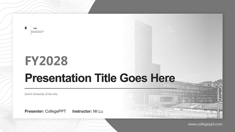 Zurich University of the Arts Academic Presentation/Research Findings Report PPT Template16:9 ratio PPT effect preview image