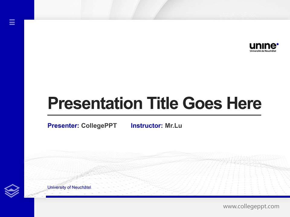 University of Neuchâtel Thesis Proposal/Graduation Defense PPT Template4:3 ratio PPT effect preview image5