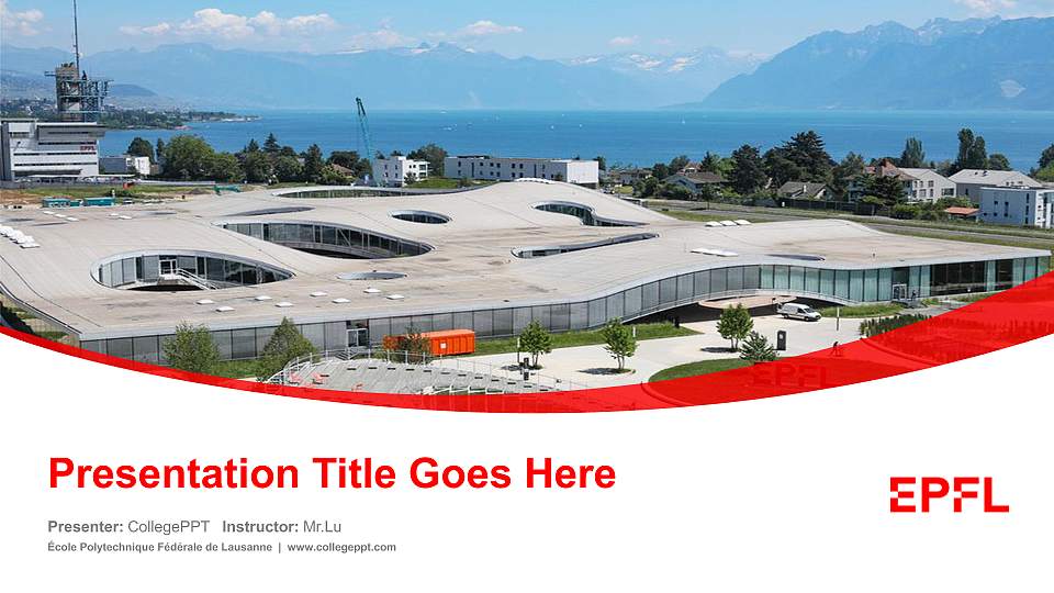 École Polytechnique Fédérale de Lausanne Course/Courseware Creation PPT Template16:9 ratio PPT effect preview image