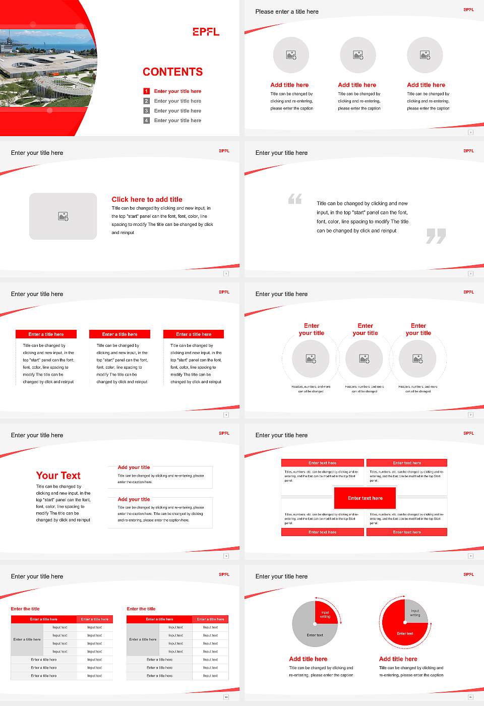 École Polytechnique Fédérale de Lausanne Course/Courseware Creation PPT Template16:9 ratio PPT effect preview image2