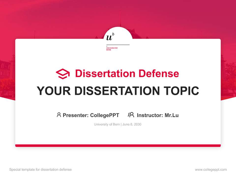 University of Bern Graduation Thesis Defense PPT Template4:3 ratio PPT effect preview image7