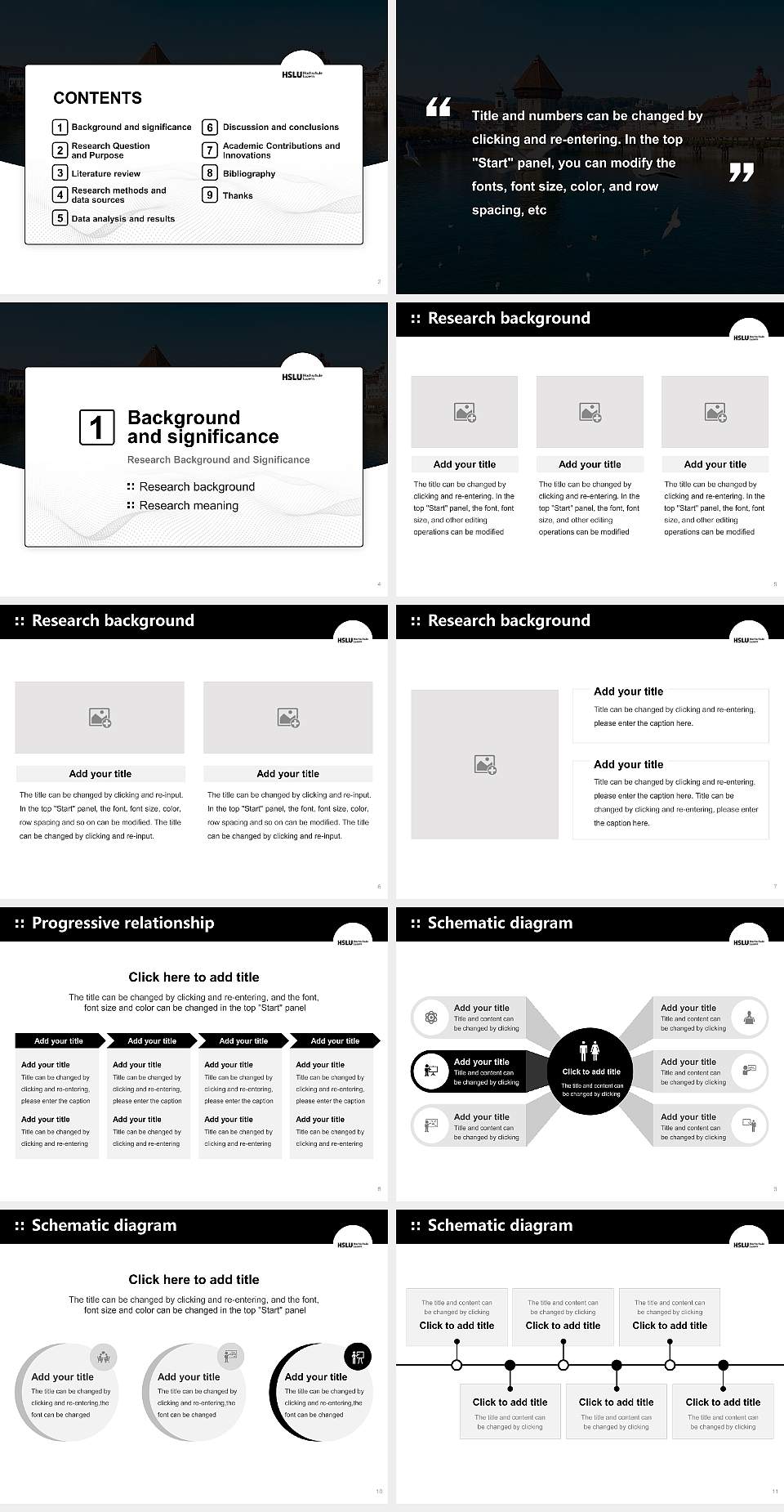 Lucerne University of Applied Sciences and Arts Graduation Thesis Defense PPT Template4:3 ratio PPT effect preview image2