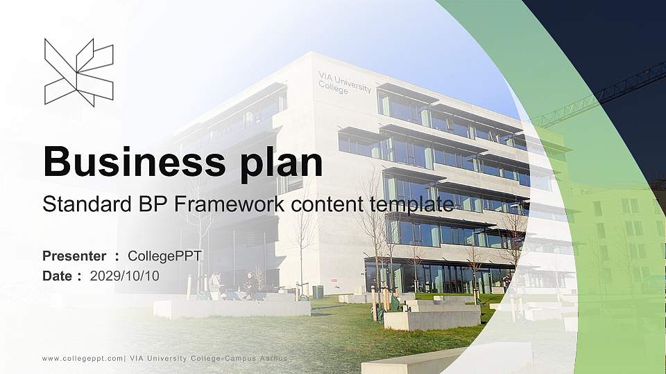 VIA University College-Campus Aarhus Competition/Entrepreneurship Contest PPT Template16:9 ratio PPT effect preview image