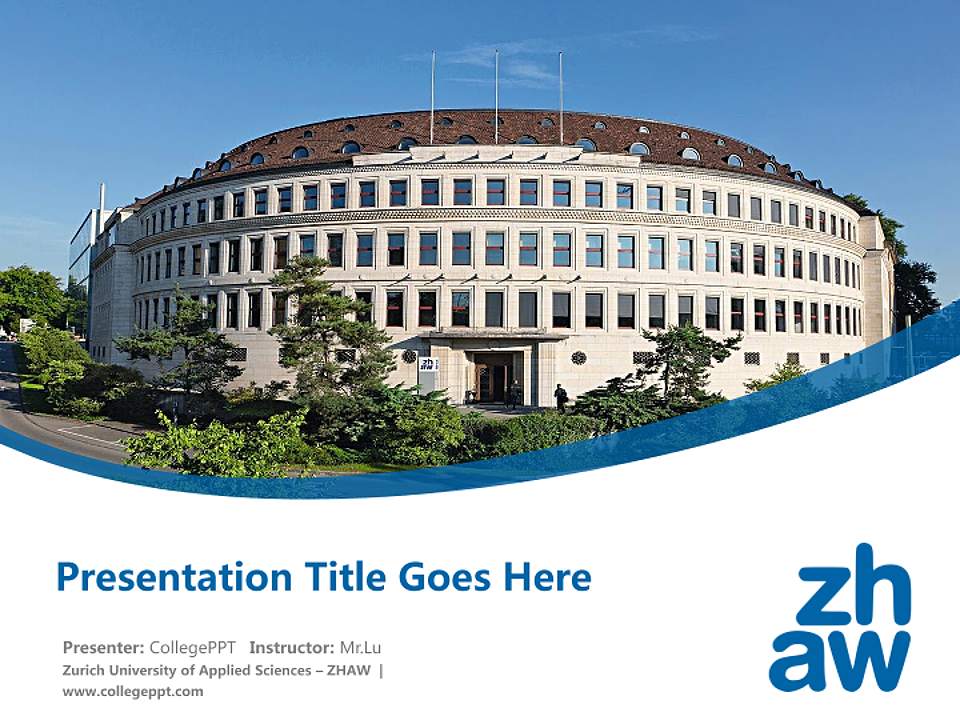 Zurich University of Applied Sciences – ZHAW Course/Courseware Creation PPT Template4:3 ratio PPT effect preview image5