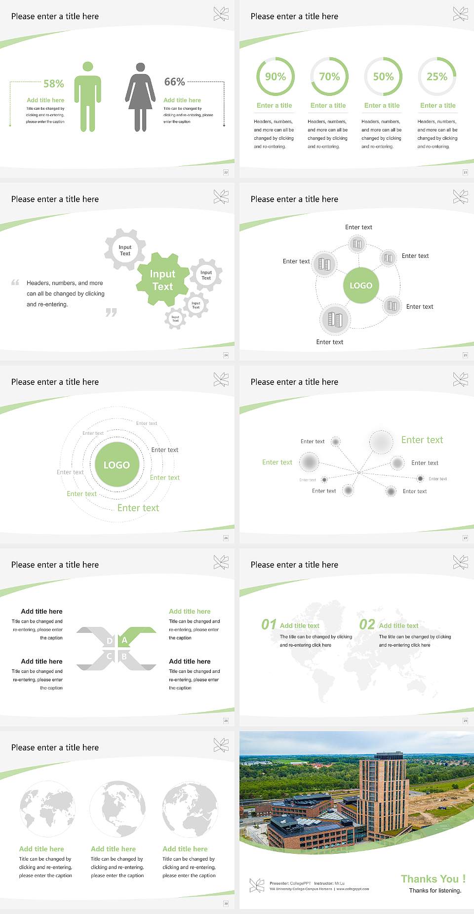 VIA University College-Campus Horsens Course/Courseware Creation PPT Template4:3 ratio PPT effect preview image4