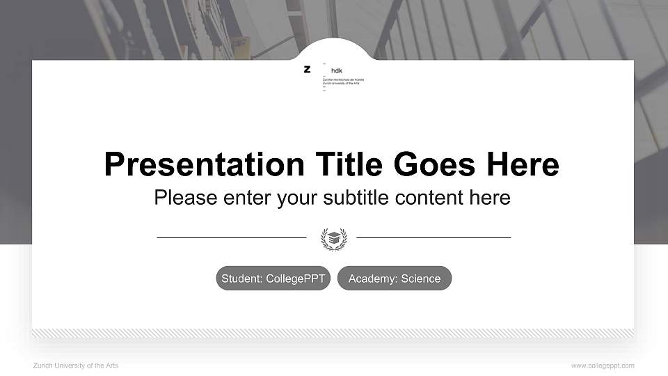 Zurich University of the Arts National Scholarship Defense PPT Template16:9 ratio PPT effect preview image