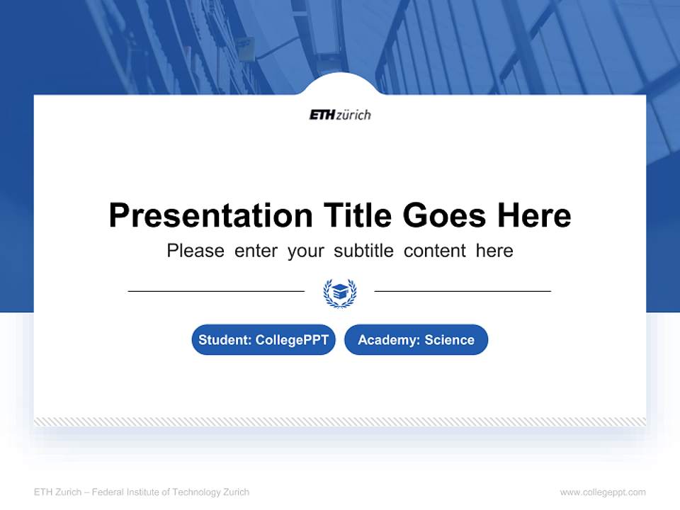 ETH Zurich – Federal Institute of Technology Zurich National Scholarship Defense PPT Template4:3 ratio PPT effect preview image4