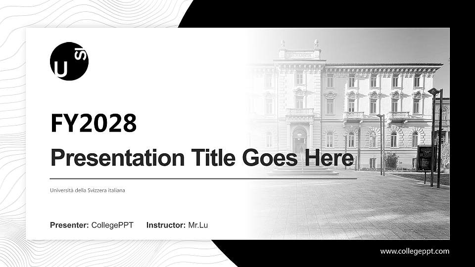 Università della Svizzera italiana Academic Presentation/Research Findings Report PPT Template16:9 ratio PPT effect preview image